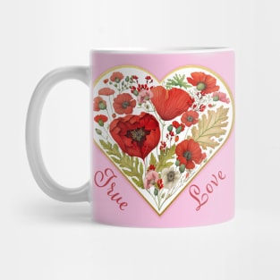 Valentine Poppy Heart A Mug